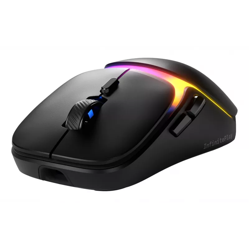 Glorious Gaming Model O3 Wireless mouse da gaming – InfinitePlay sistema di batterie ricaricabili intercambiabili, polling 8k, switch ottici con 130 milioni di clic, ultraleggero con 66 g, sensore ottico 30K-DPI, RGB – nero