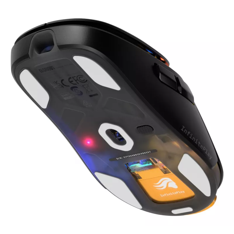 Glorious Gaming Model O3 Wireless mouse da gaming – InfinitePlay sistema di batterie ricaricabili intercambiabili, polling 8k, switch ottici con 130 milioni di clic, ultraleggero con 66 g, sensore ottico 30K-DPI, RGB – nero