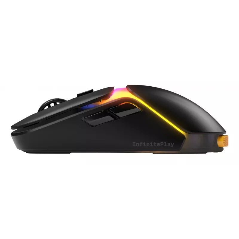 Glorious Gaming Model O3 Wireless mouse da gaming – InfinitePlay sistema di batterie ricaricabili intercambiabili, polling 8k, switch ottici con 130 milioni di clic, ultraleggero con 66 g, sensore ottico 30K-DPI, RGB – nero