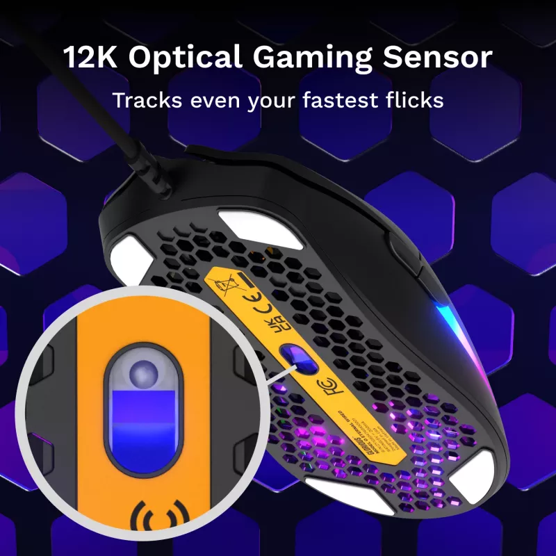 Glorious Gaming Model O Eternal Mouse Destrorso USB Type-A Ottico 12000 DPI