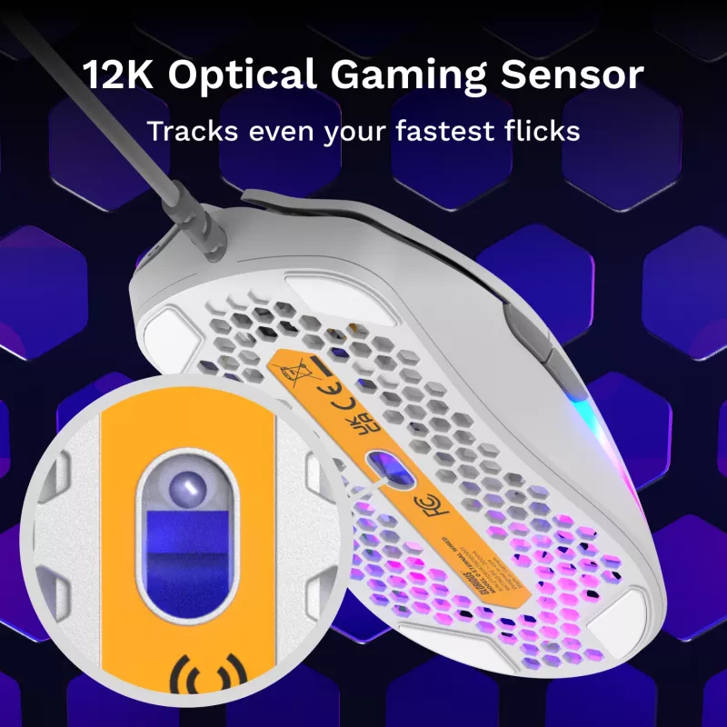 Glorious Gaming Model O Eternal Mouse Destrorso USB Type-A Ottico 12000 DPI
