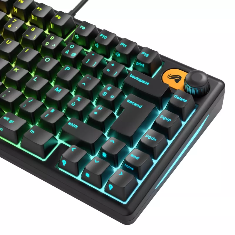 Glorious Gaming GMBK 75% Tastiera USB AZERTY Francese Nero