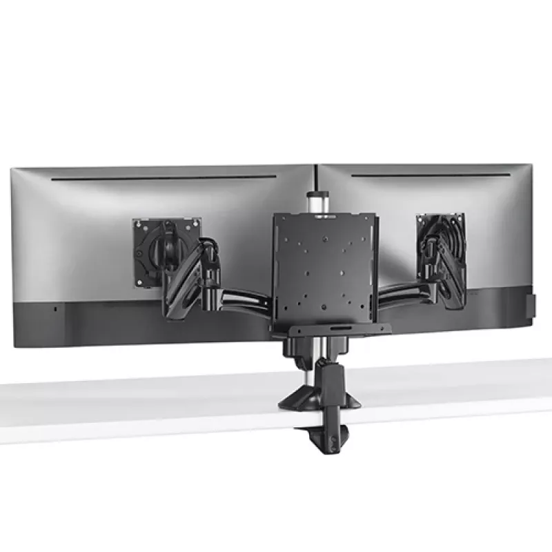 Kit di montaggio Chief KRA232B – supporto a colonna per thin client/PC, acciaio, nero, portata max. 1,36 kg