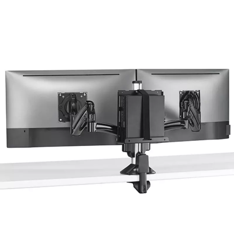 Kit di montaggio Chief KRA232B – supporto a colonna per thin client/PC, acciaio, nero, portata max. 1,36 kg