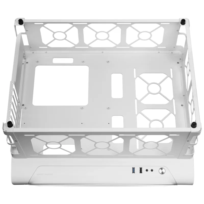 Mars Gaming MCB bianco case gaming PC ATX XL Custom Premium Edition struttura modulare a due camere