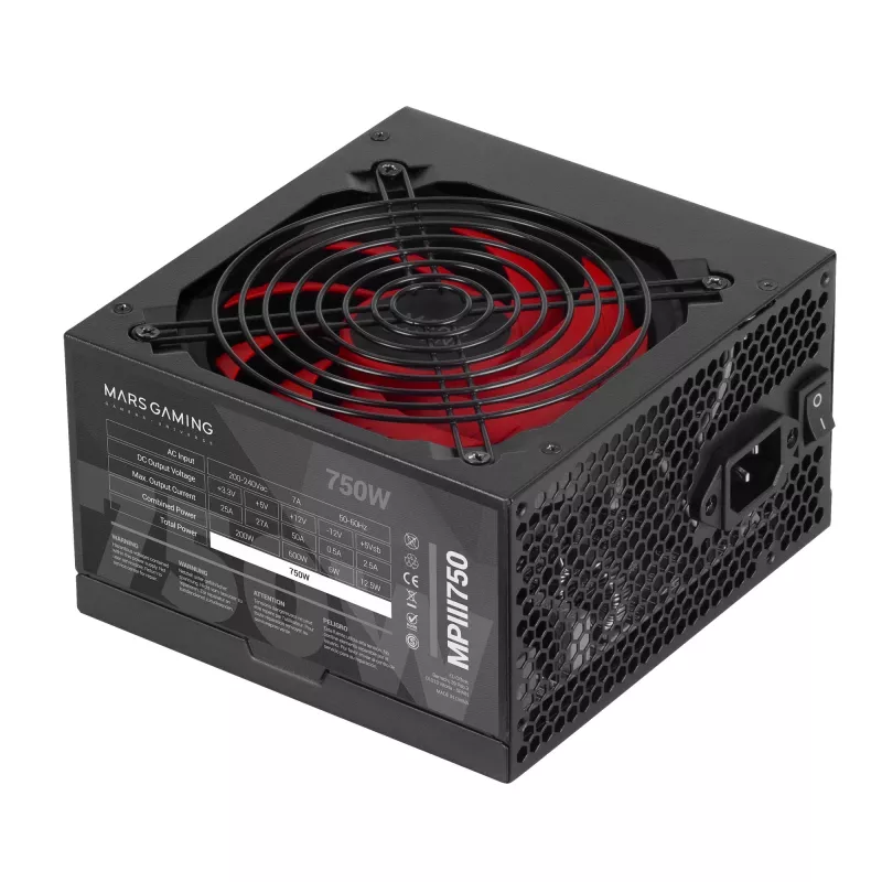 Mars Gaming MPIII750 alimentatore PC 750W ATX 85 % efficienza 5 anni di garanzia