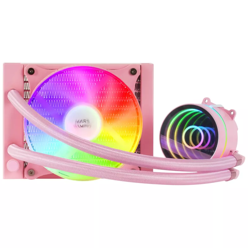 Mars Gaming ML-ONE120 rosa dissipatore CPU a liquido TDP 200W specchio Infinity FRGB ventola silenziosa universale multisocket