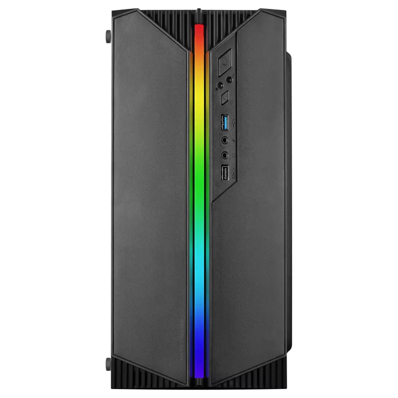 Mars Gaming MC-S1 nero case gaming PC micro-ATX compatto illuminazione ARGB 12 modalità ventola FRGB finestra laterale completa
