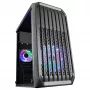 Mars Gaming MC-S2 Case per PC Gaming Micro-ATX compatto nero 2 ventole FRGB arcobaleno con griglia frontale e finestra laterale continua
