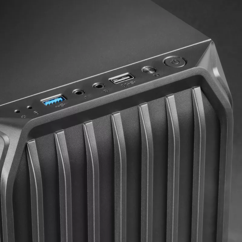 Mars Gaming MC-S2 Case per PC Gaming Micro-ATX compatto nero 2 ventole FRGB arcobaleno con griglia frontale e finestra laterale continua