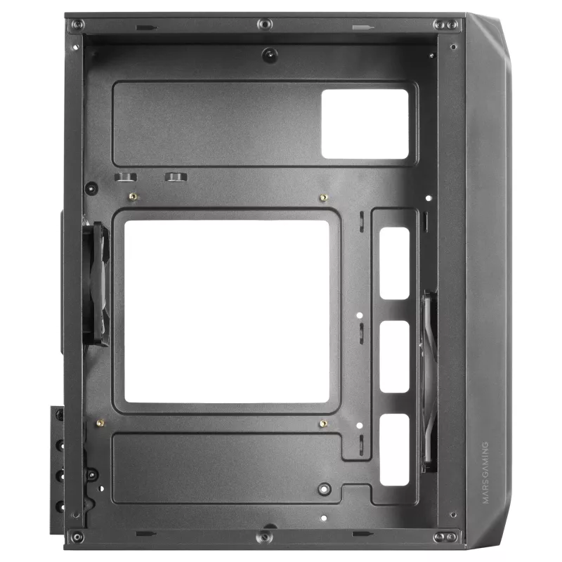 Mars Gaming MC-S2 Case per PC Gaming Micro-ATX compatto nero 2 ventole FRGB arcobaleno con griglia frontale e finestra laterale continua