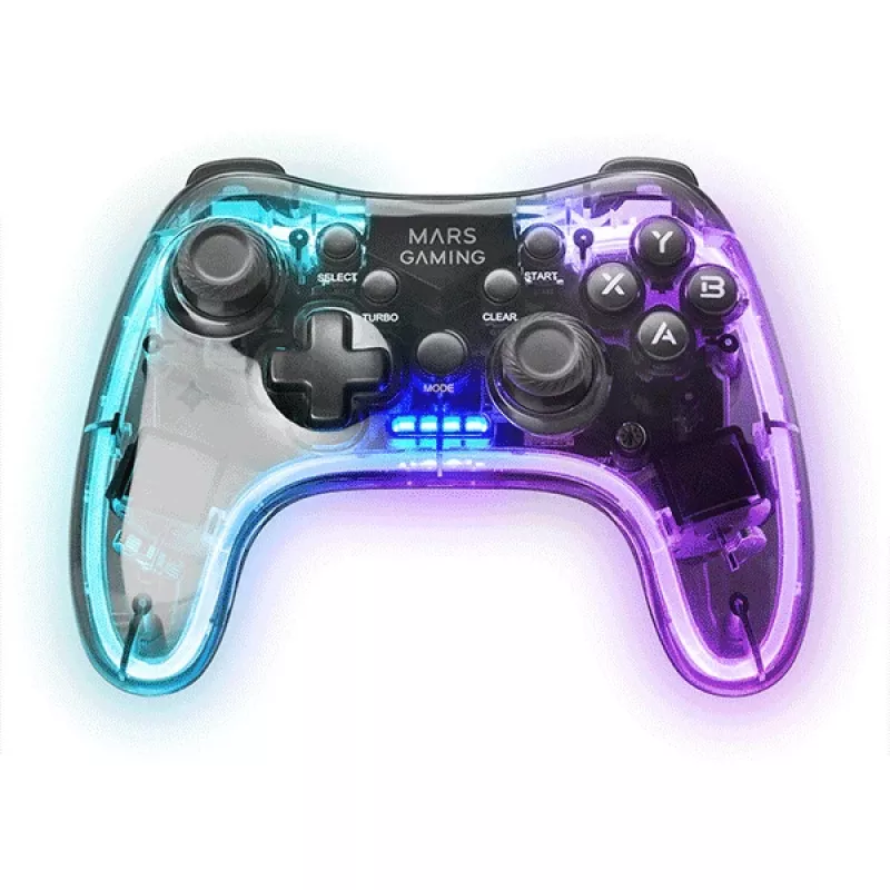Mars Gaming MGP-24 Gamepad wireless 2.4GPRO Neon RGB doppia vibrazione aptica joystick analogici controller per PC PS3 PS4 XBOX360 Raspberry Pi Mac Android