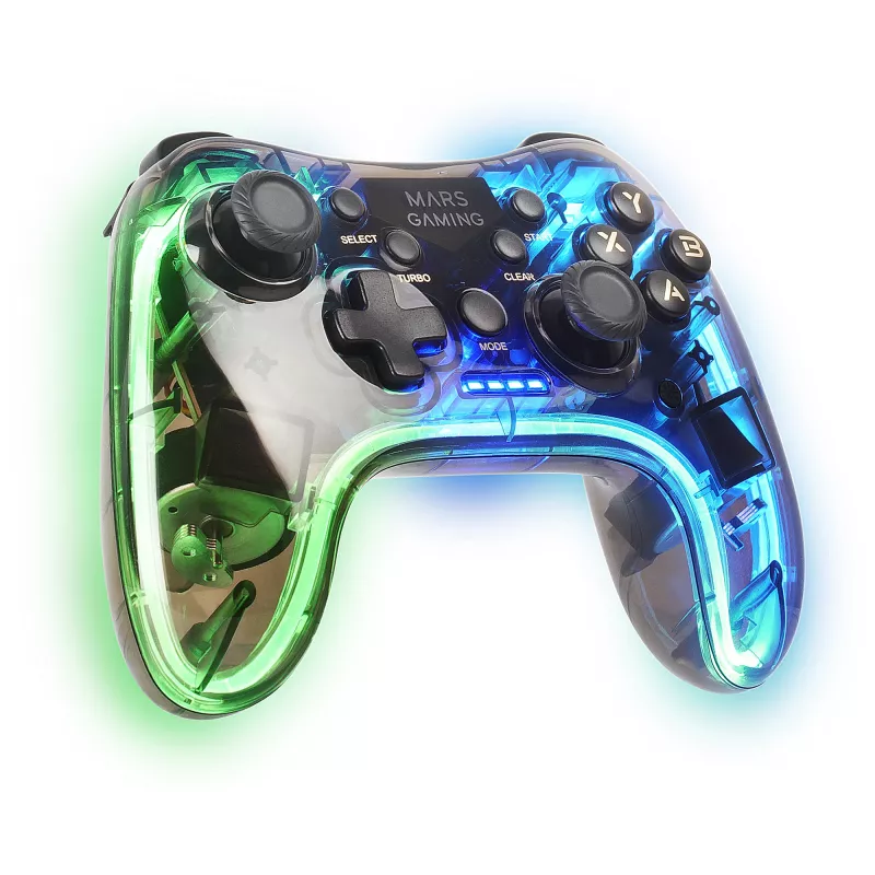 Mars Gaming MGP-24 Gamepad wireless 2.4GPRO Neon RGB doppia vibrazione aptica joystick analogici controller per PC PS3 PS4 XBOX360 Raspberry Pi Mac Android