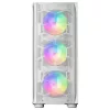 Mars Gaming MC-KX White case da gaming premium E-ATX sistema CPU FREEZER 5 ventole ARGB ultra-silenziose unità di controllo ARGB e unità di controllo RF frontale in mesh