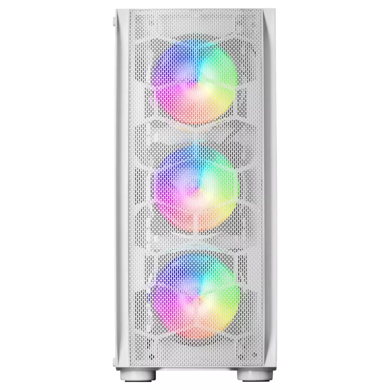 Mars Gaming MC-KX White case da gaming premium E-ATX sistema CPU FREEZER 5 ventole ARGB ultra-silenziose unità di controllo ARGB e unità di controllo RF frontale in mesh