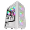 Mars Gaming MC-KX White case da gaming premium E-ATX sistema CPU FREEZER 5 ventole ARGB ultra-silenziose unità di controllo ARGB e unità di controllo RF frontale in mesh