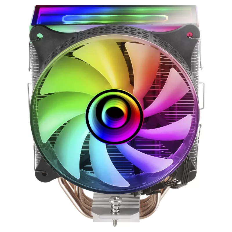 Mars Gaming MCPU-VR Dissipatore CPU nero doppio Infinity Mirror ARGB 4 heatpipe HCT 180 W TDP ventola PWM da 12 cm ultra-silenziosa