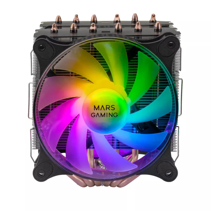Mars Gaming MCPU-XT Dissipatore CPU nero doppia torre 6 heatpipe HCT TDP 300W 2 ventole ARGB PWM da 12cm