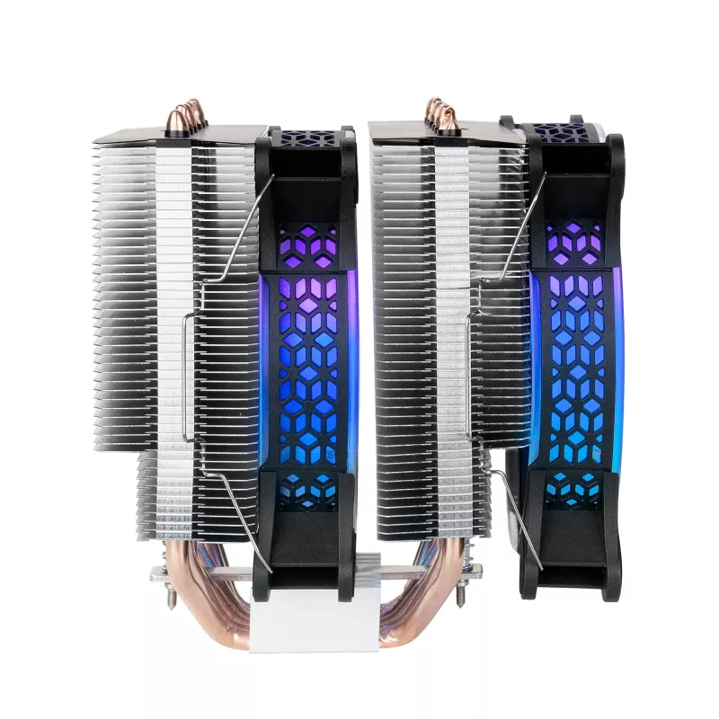 Mars Gaming MCPU-XT Dissipatore CPU nero doppia torre 6 heatpipe HCT TDP 300W 2 ventole ARGB PWM da 12cm