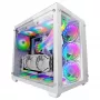 Mars Gaming MCV3 White case da gaming XXL personalizzato E-ATX finestra in vetro temperato anteriore e laterale struttura modulare a doppia camera