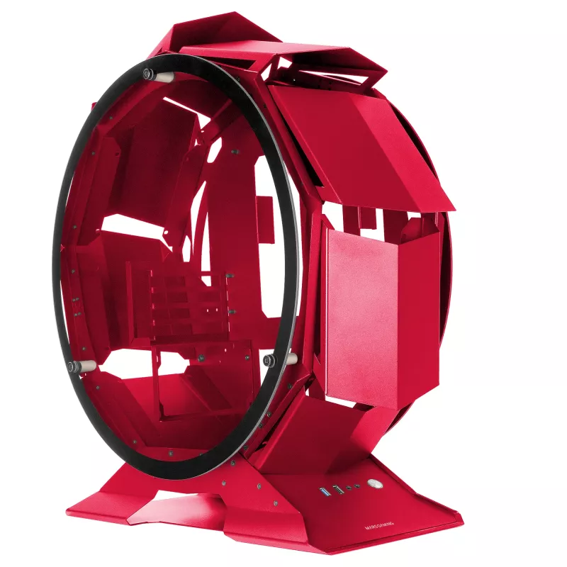 Mars Gaming MCORB Case per PC Gaming Micro-ATX XL rosso design rotondo personalizzato doppio vetro temperato