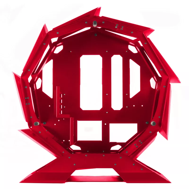 Mars Gaming MCORB Case per PC Gaming Micro-ATX XL rosso design rotondo personalizzato doppio vetro temperato