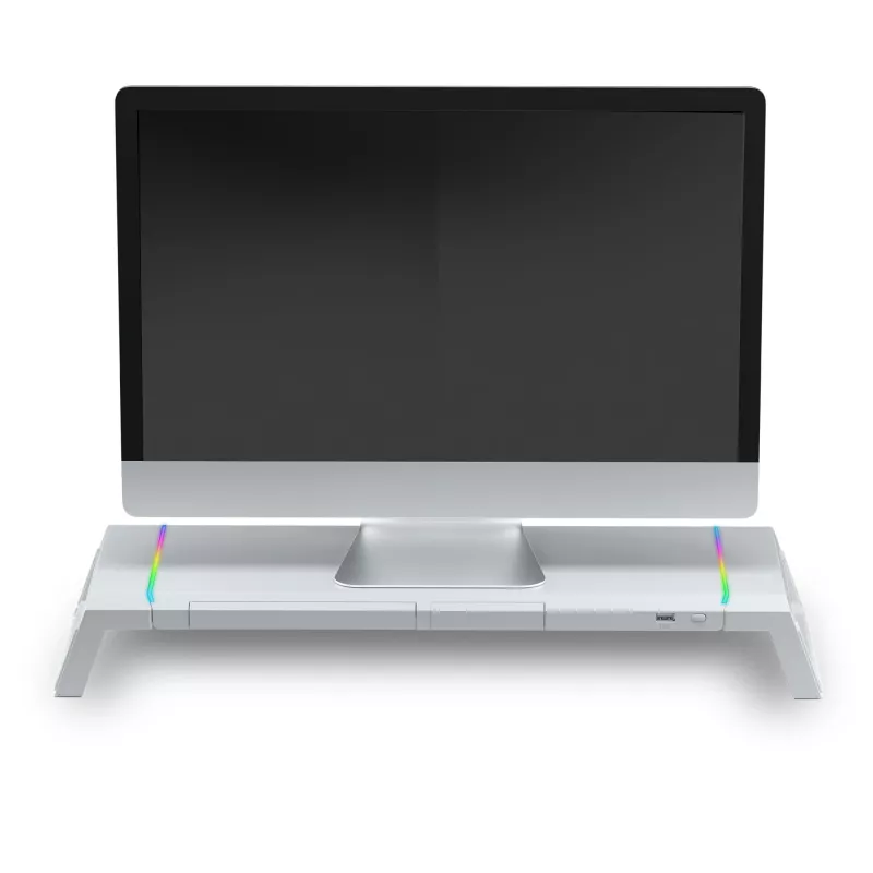Mars Gaming MGS-ONE White supporto monitor Chroma RGB dimensioni regolabili supporto per smartphone e tablet USB 2.0 frontale
