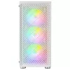 Mars Gaming MC-F White, semitorre da gaming ATX, finestra in vetro temperato, frontale in mesh metallica, 4 ventole ARGB da 120 mm