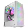 Mars Gaming MC-F White, semitorre da gaming ATX, finestra in vetro temperato, frontale in mesh metallica, 4 ventole ARGB da 120 mm
