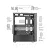 Mars Gaming MC-F White, semitorre da gaming ATX, finestra in vetro temperato, frontale in mesh metallica, 4 ventole ARGB da 120 mm