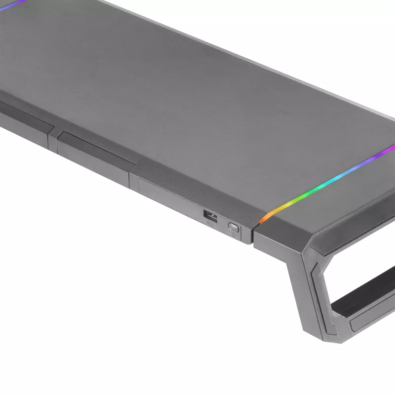 Mars Gaming MGS-ONE Supporto monitor Chroma RGB nero dimensione regolabile supporto per smartphone e tablet USB 2.0 frontale