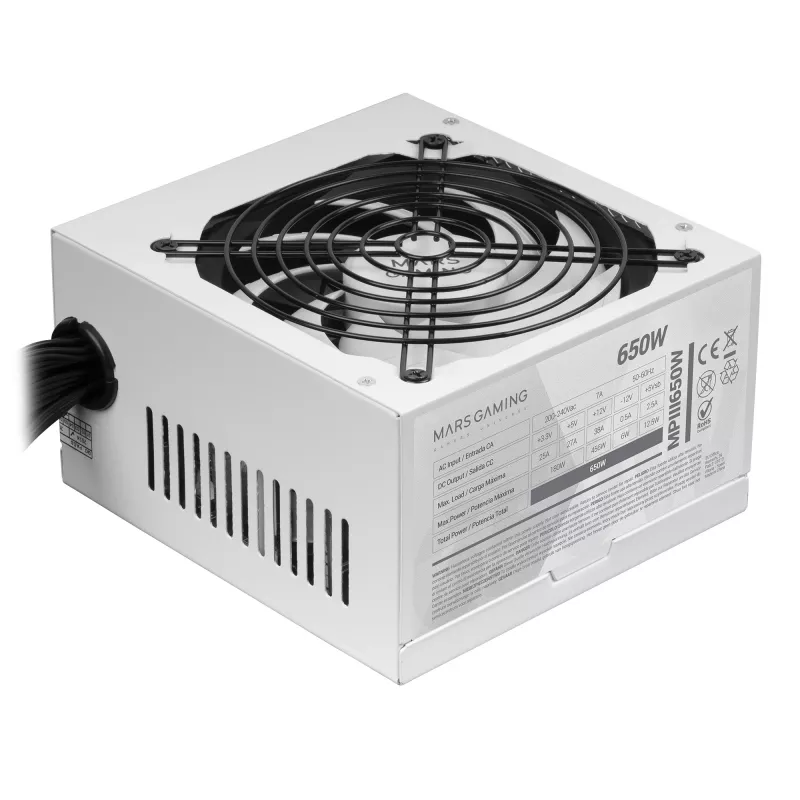 Mars Gaming MPIII650 Alimentatore 650 W 20+4 pin ATX ATX bianco