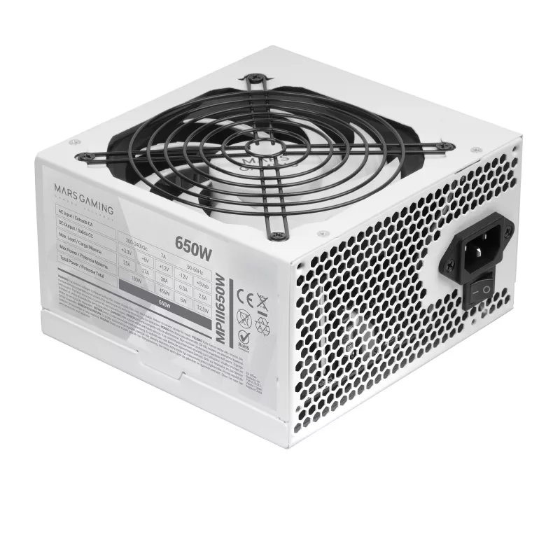 Mars Gaming MPIII650 Alimentatore 650 W 20+4 pin ATX ATX bianco