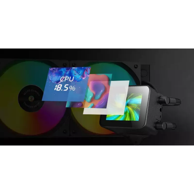 Mars Gaming MLVISION240 sistema di raffreddamento per computer dissipatore a liquido all-in-one per processore 12 cm nero