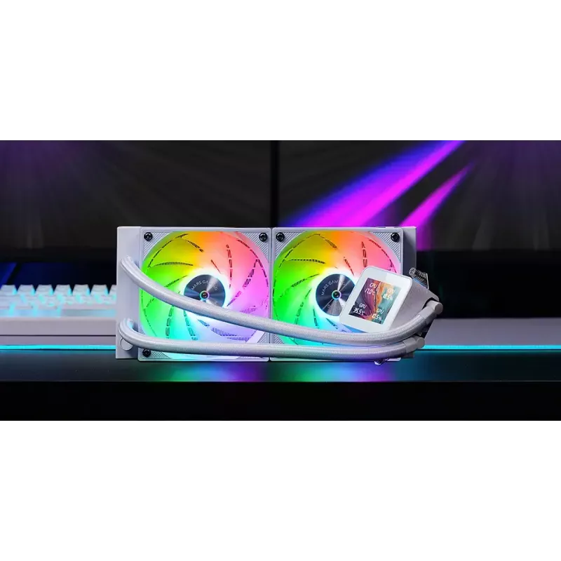 Mars Gaming ML-VISION240W Dissipatore a liquido AIO per CPU, 240 mm, RGB, bianco