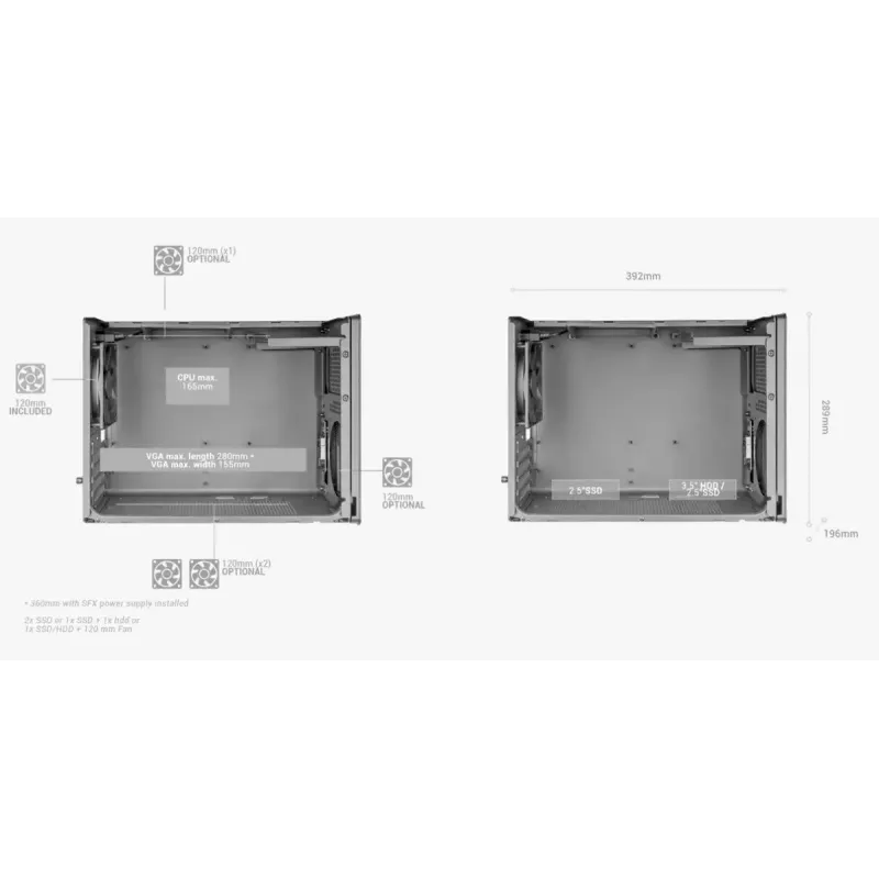 Case per computer Mars Gaming MCXPSW mATX bianco