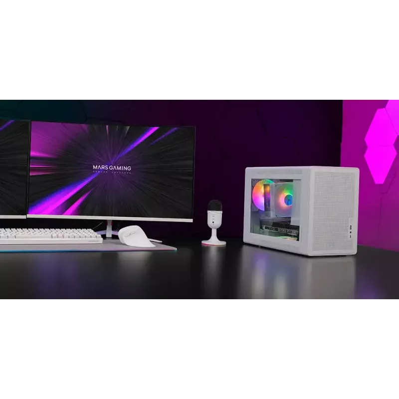Case per computer Mars Gaming MCXPSW mATX bianco