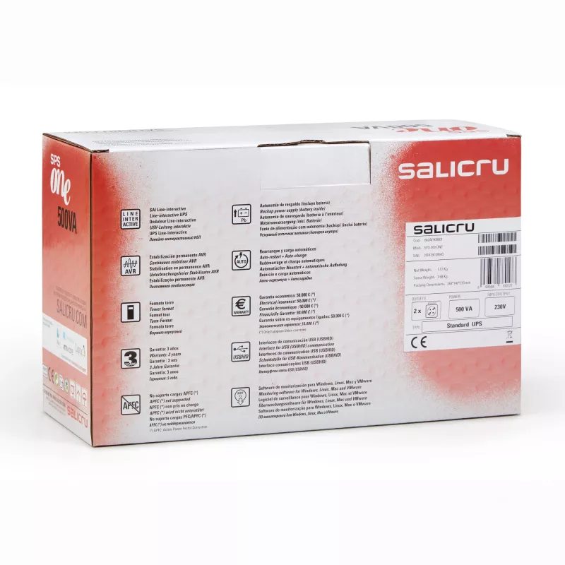 Salicru SPS 700 ONE, line-interactive, 0,7 kVA, 360 W, sinusoidale, 162 V, 290 V