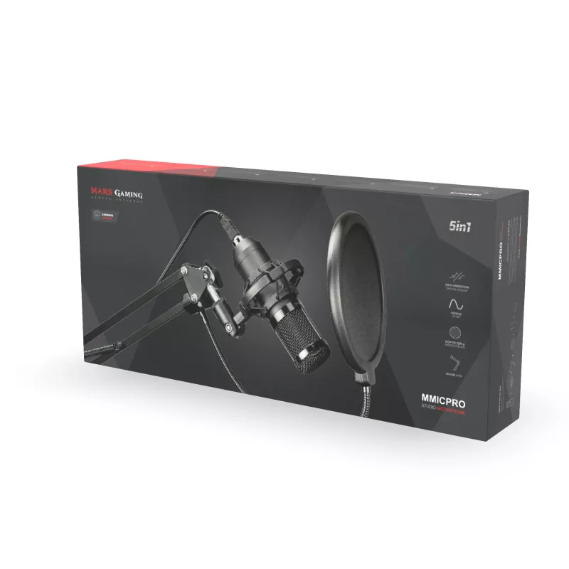 Mars Gaming microfono ultra-high definition per streaming nero