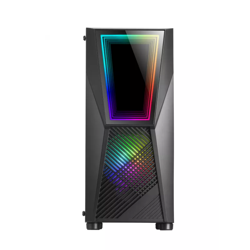 Mars Gaming MC777, case per computer ATX, illuminazione ARGB, nero, PC, nero, ATX, micro ATX, Mini-ITX, blu, verde, rosso, 15,8 cm, 31,8 cm