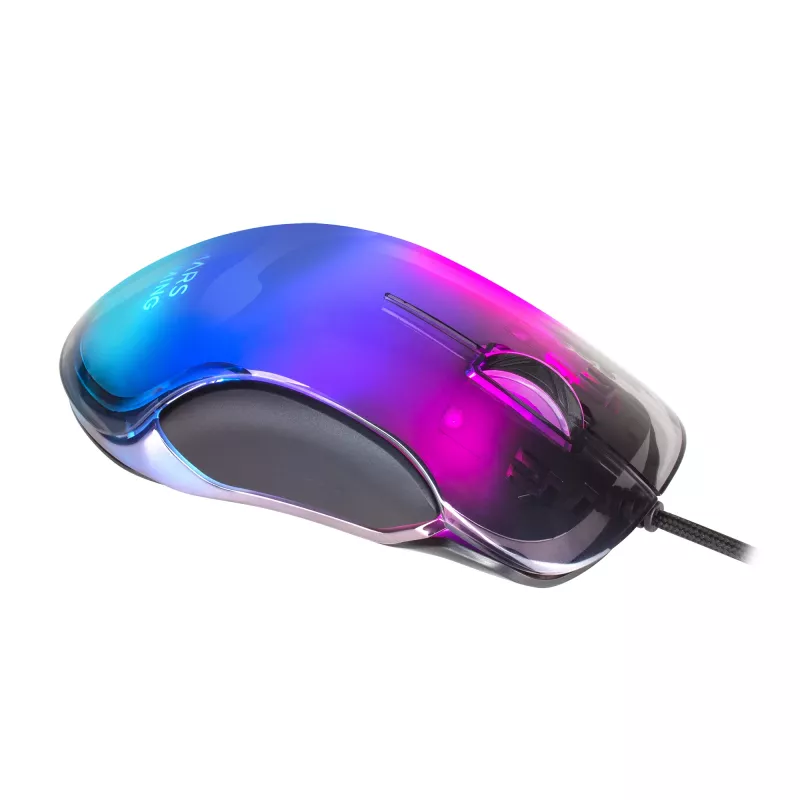 Mars Gaming MMGLOW mouse da gaming RGB Chroma-Glow finitura a specchio 12800 DPI nero