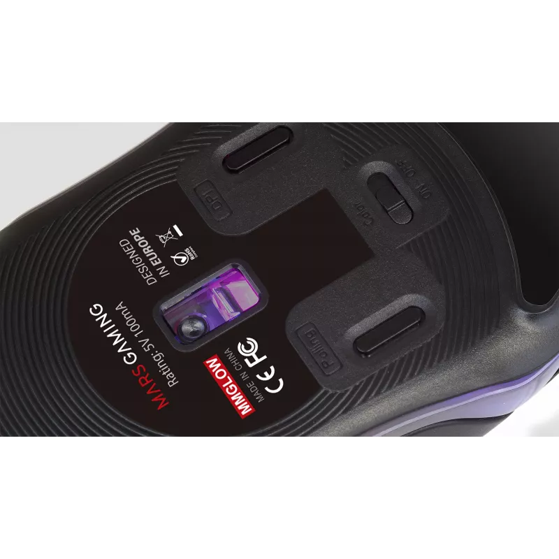Mars Gaming MMGLOW mouse da gaming RGB Chroma-Glow finitura a specchio 12800 DPI nero