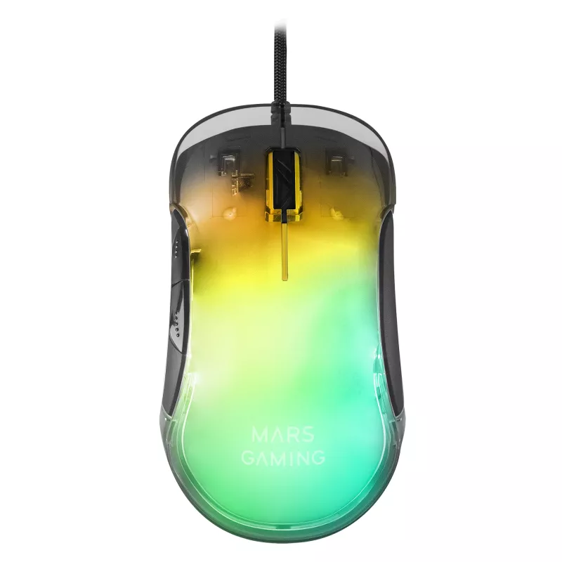 Mars Gaming MMGLOW mouse da gaming RGB Chroma-Glow finitura a specchio 12800 DPI nero