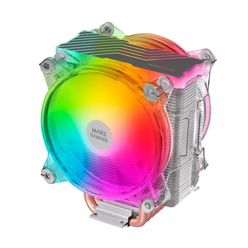 Mars Gaming MCPU66 dissipatore CPU Triple ARGB 6 heatpipe HCT TDP 220W 2 ventole 12cm