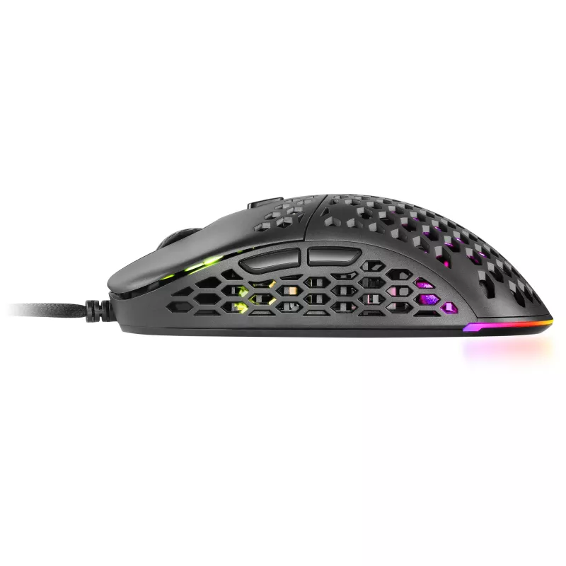 Mars Gaming MM55 nero mouse da gaming RGB Chroma ultraleggero 55g 12800 DPI switch meccanici HUANO