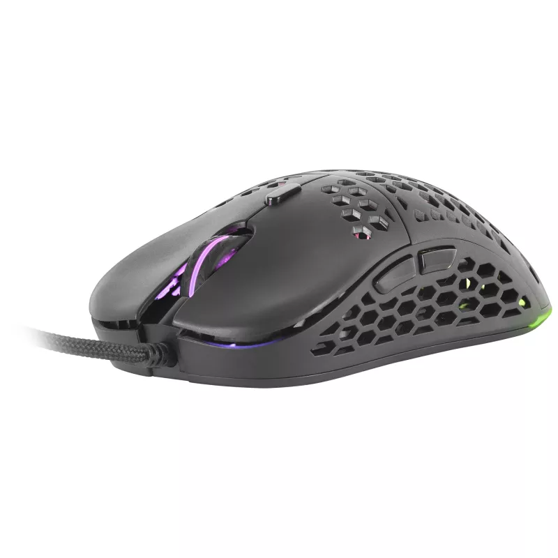 Mars Gaming MM55 nero mouse da gaming RGB Chroma ultraleggero 55g 12800 DPI switch meccanici HUANO