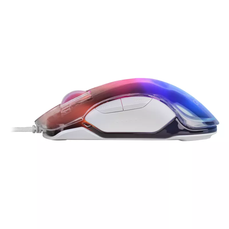 Mars Gaming MMGLOW mouse da gaming RGB Chroma-Glow finitura a specchio ultraleggero 12800 DPI bianco