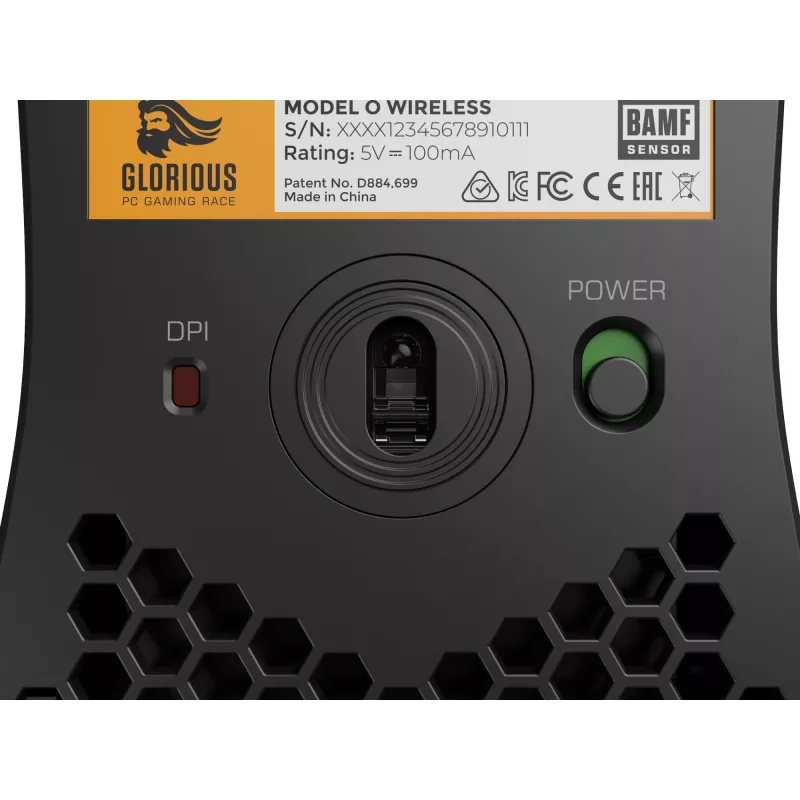 Glorious Gaming Glorious Model O Wireless - nero opaco, per destrorsi, ottico, RF wireless, 19000 DPI, 1 ms, nero