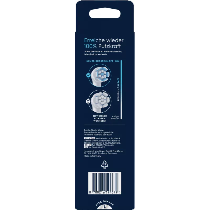 Testina spazzolino Oral-B 6 pz. bianco