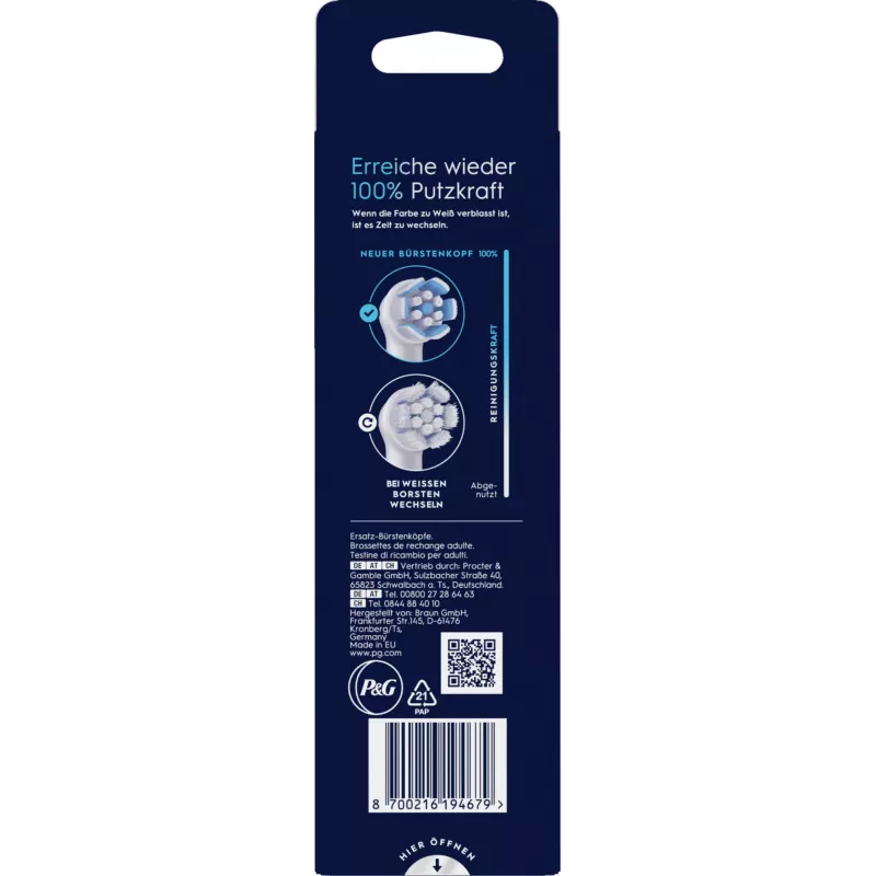 Testina spazzolino Oral-B 6 pz. bianco